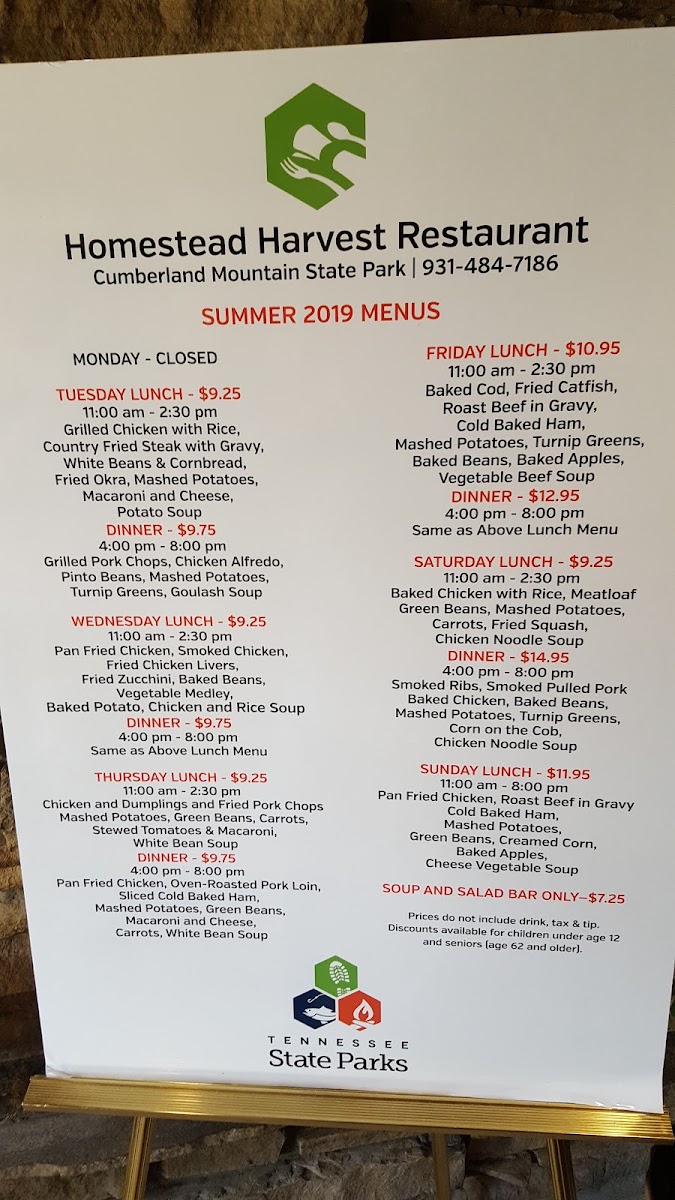 The Restaurant at Cumberland Mountain Photo Menu 4