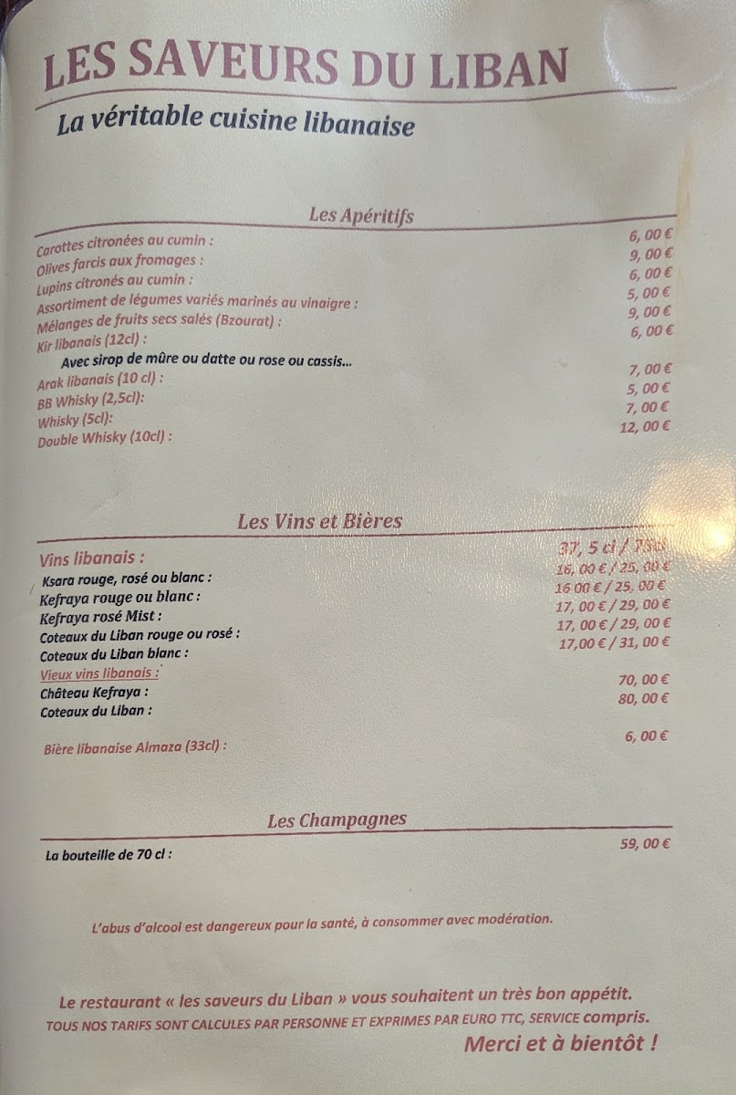 Les Saveurs Du Liban Photo Menu 1