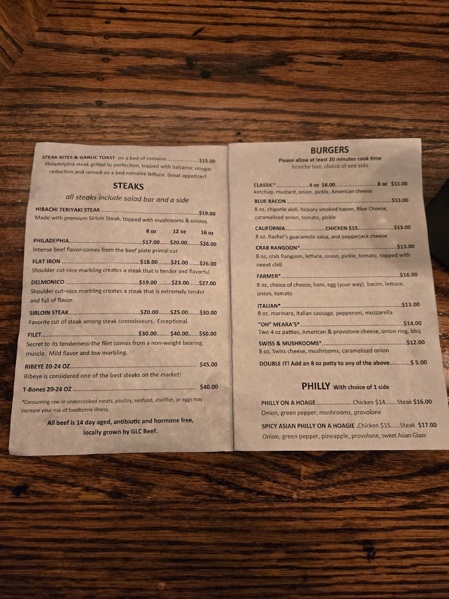 O'Meara's and Two Doors Down Photo Menu 6
