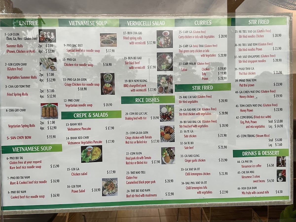 Pho Huy Restaurant Photo Menu 1