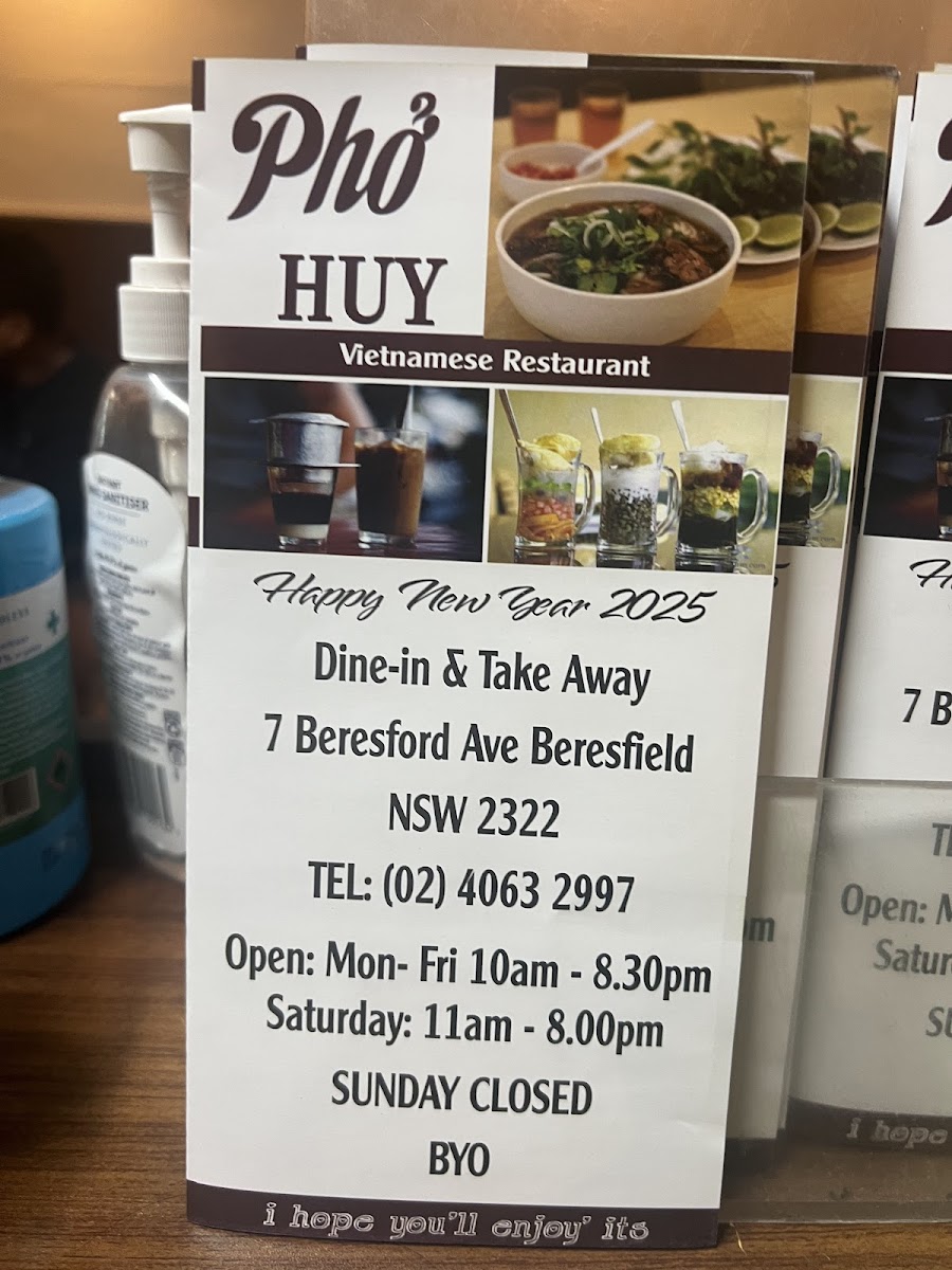 Pho Huy Restaurant Photo Menu 6