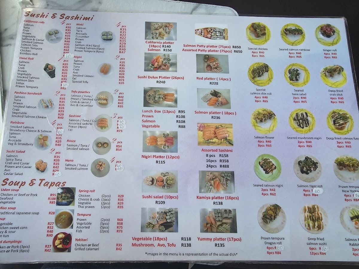 Kamiya Sushi Photo Menu 2
