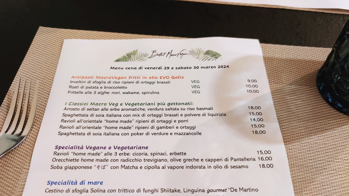Bistrot Macro Vegan Photo Menu 1