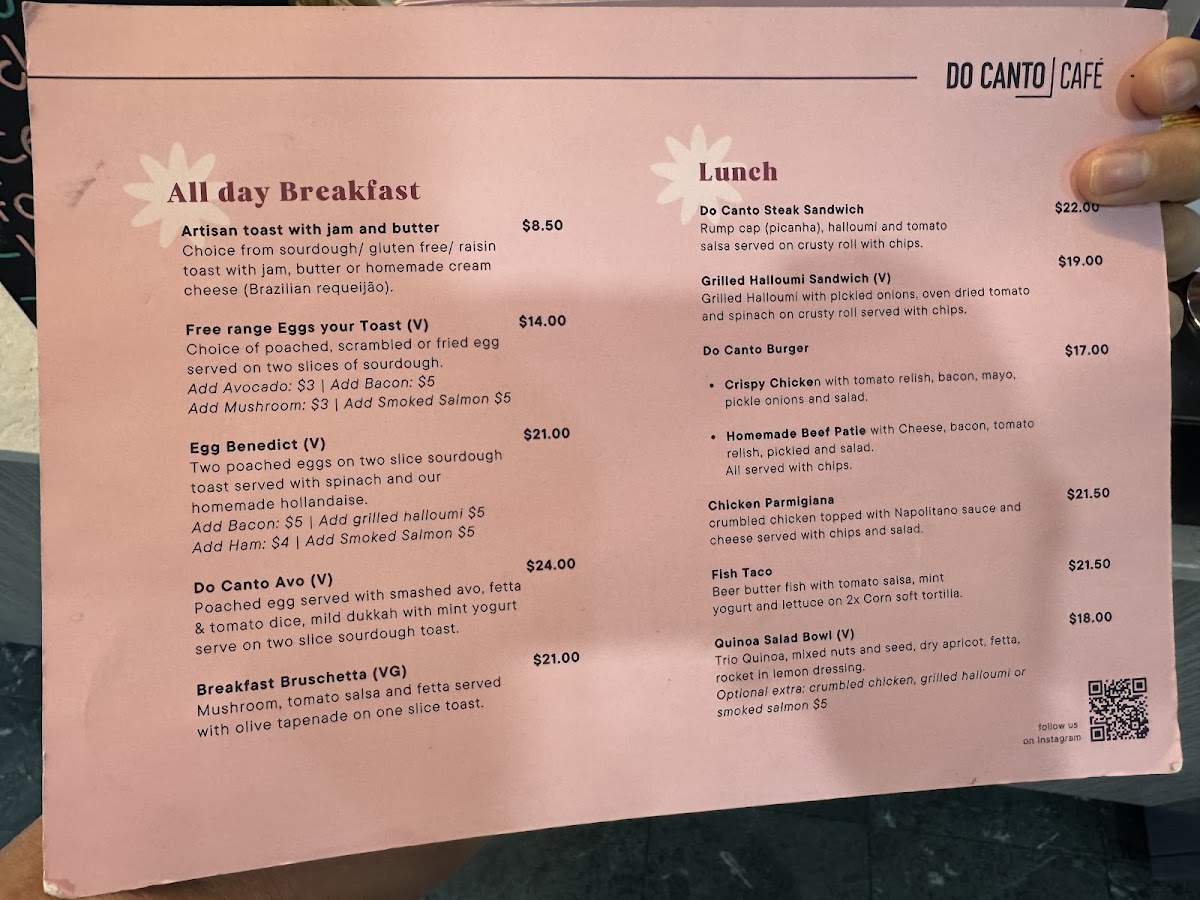 Do Canto Cafe Photo Menu 1