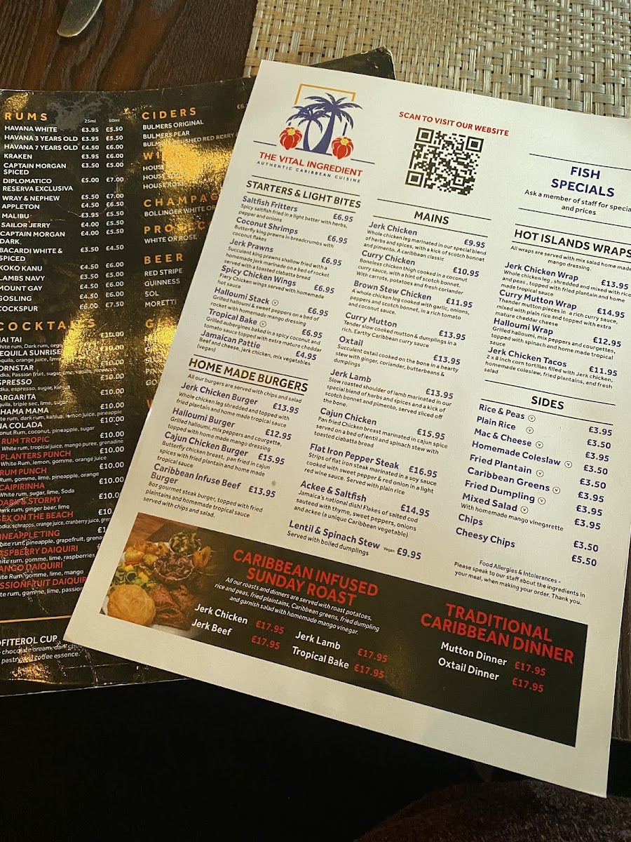 The Vital Ingredient Photo Menu 1