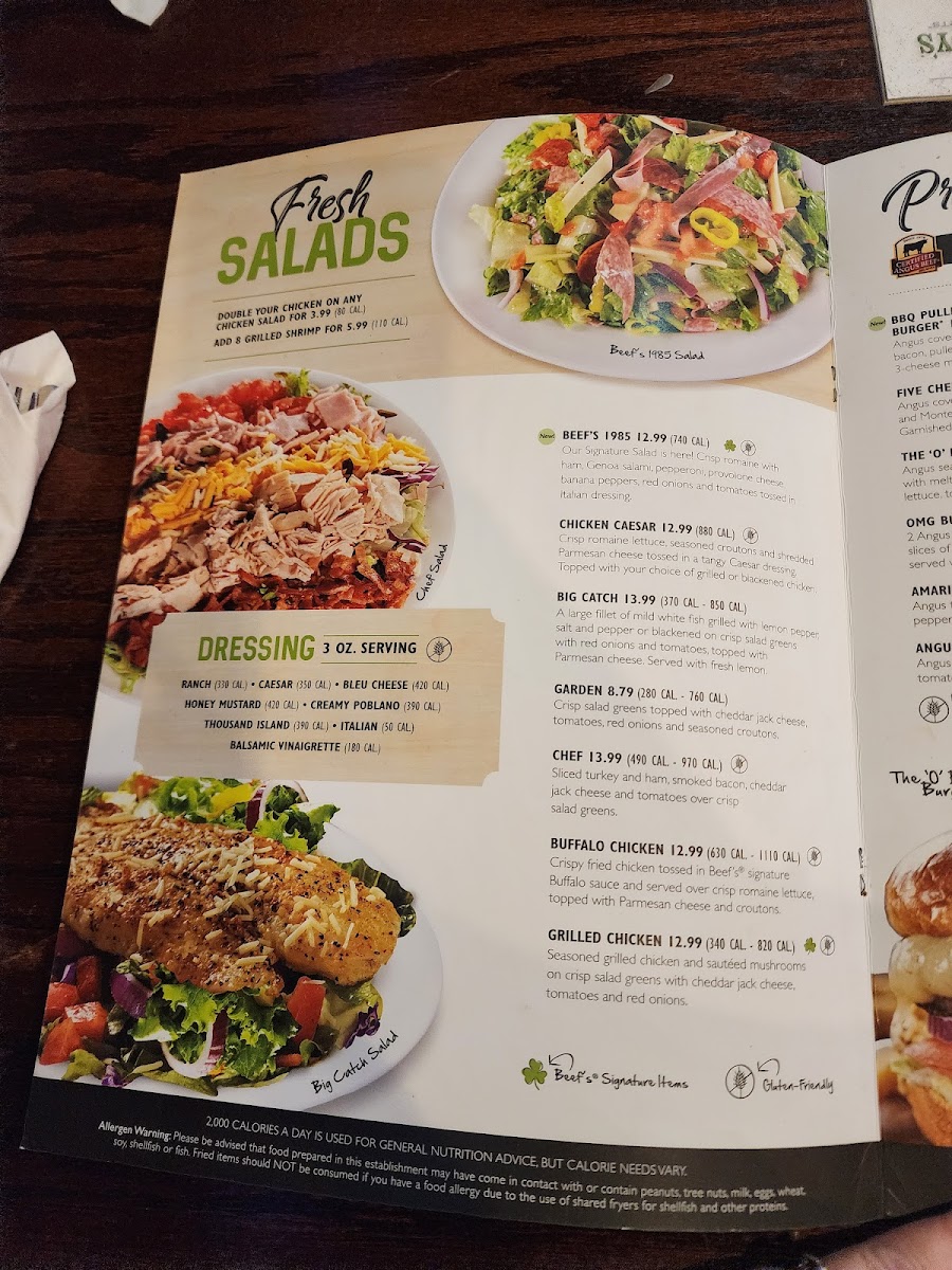 Beef 'O' Brady's Photo Menu 2