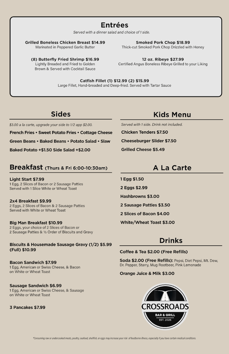Crossroads Bar & Grill Photo Menu 2