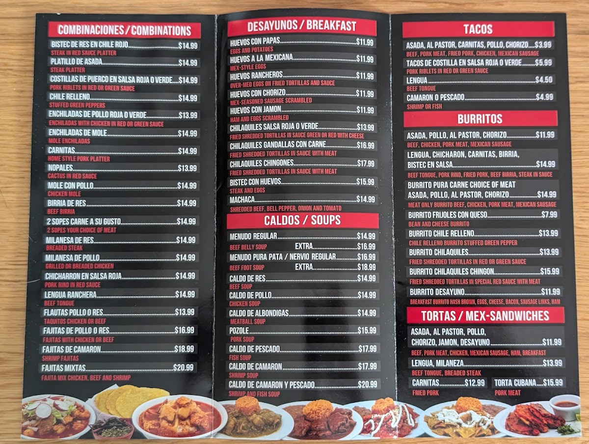 Lindo Michoacan Photo Menu 1
