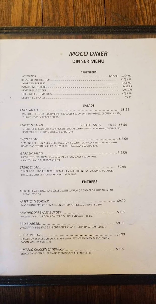 MOCO DINER, LLC Photo Menu 3