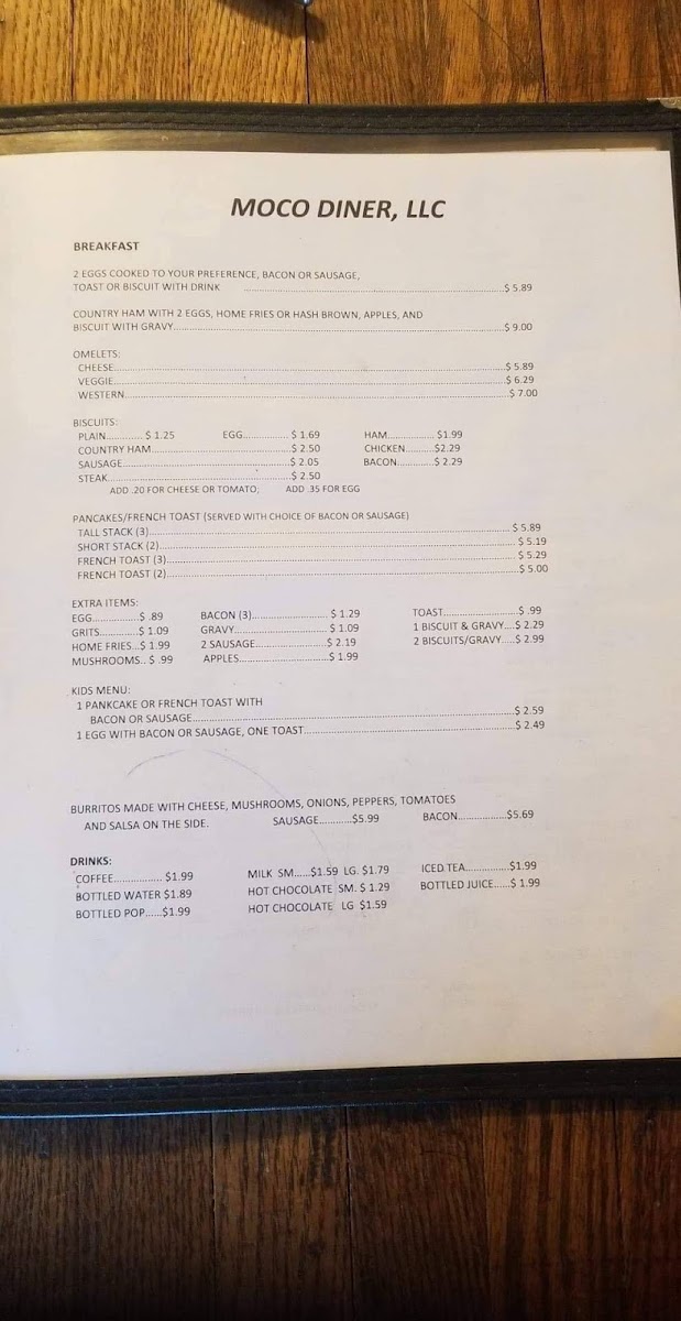 MOCO DINER, LLC Photo Menu 5