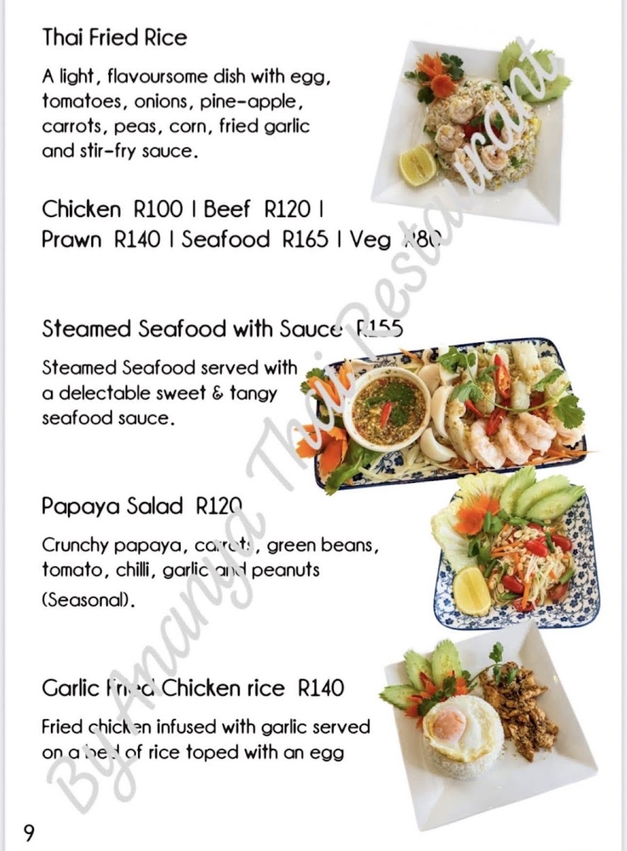 Ananya Thai Restaurant Photo Menu 1