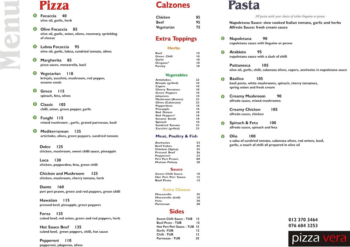 Pizza Vera Photo Menu 1
