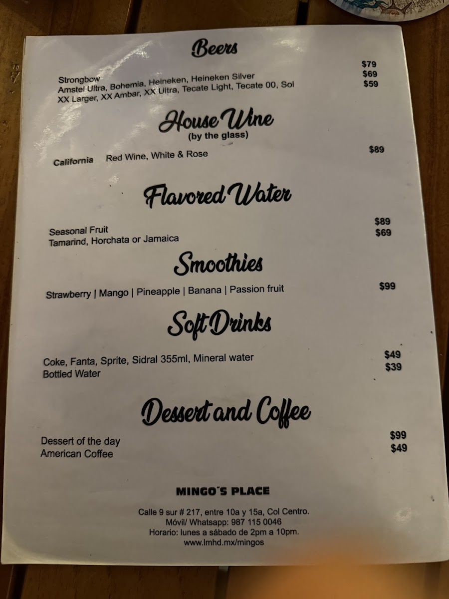 Mingo's Place Photo Menu 7