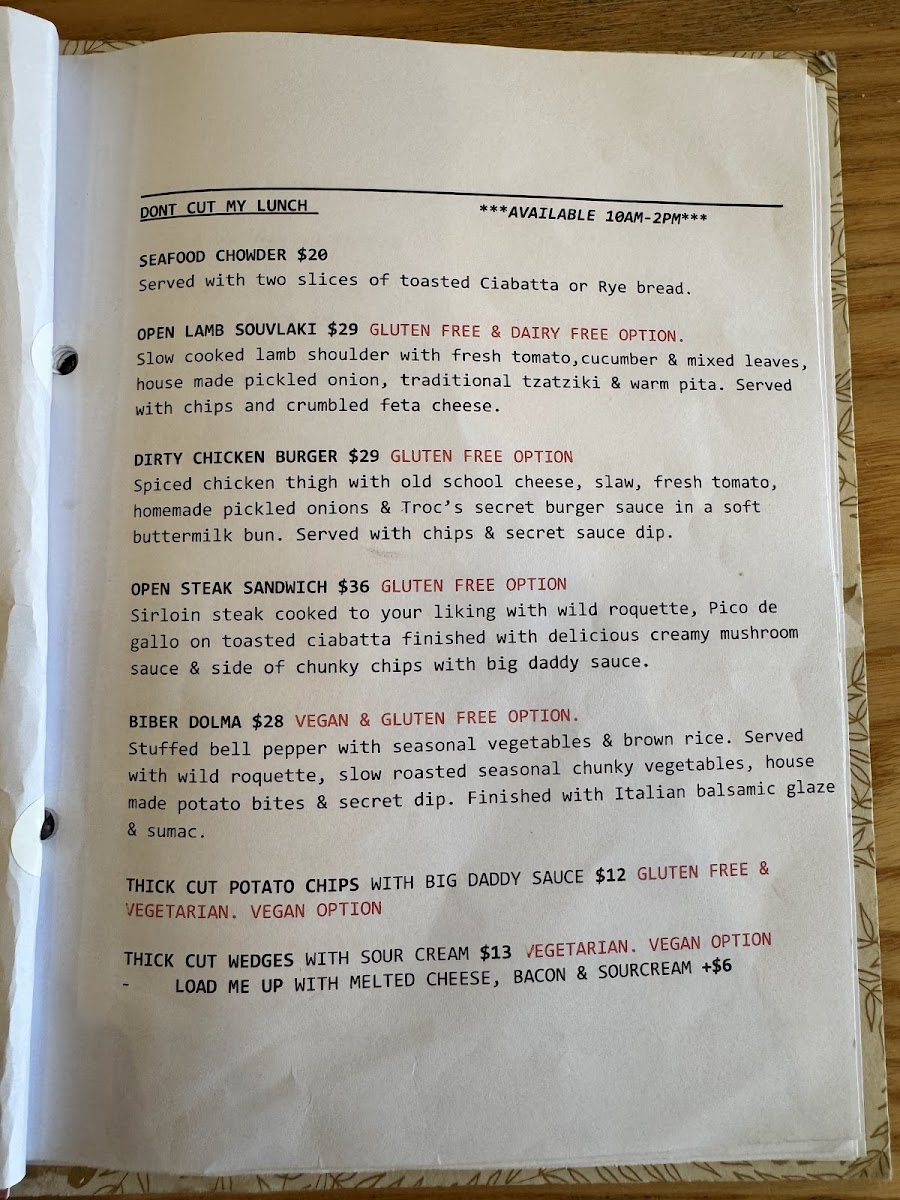 Trocadero Coffee Bar Photo Menu 1