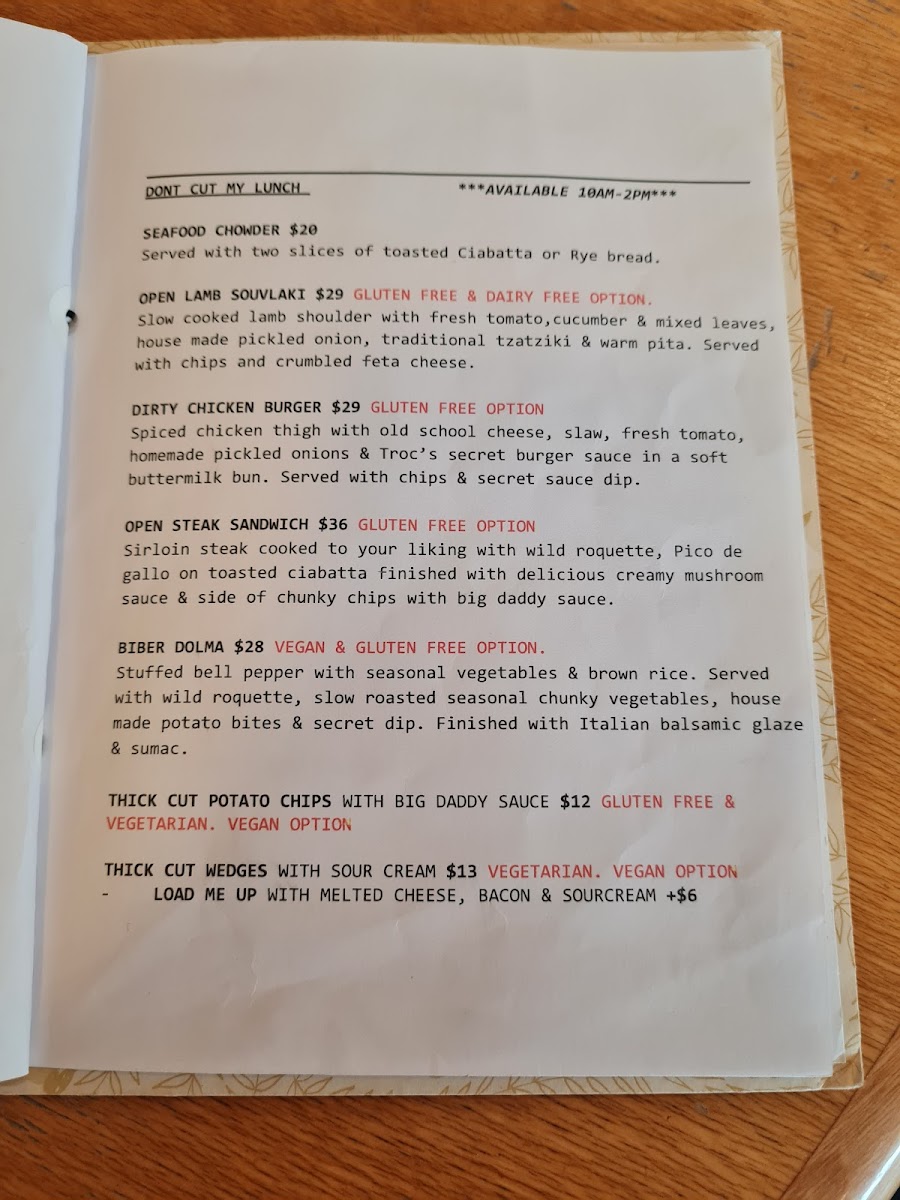 Trocadero Coffee Bar Photo Menu 3