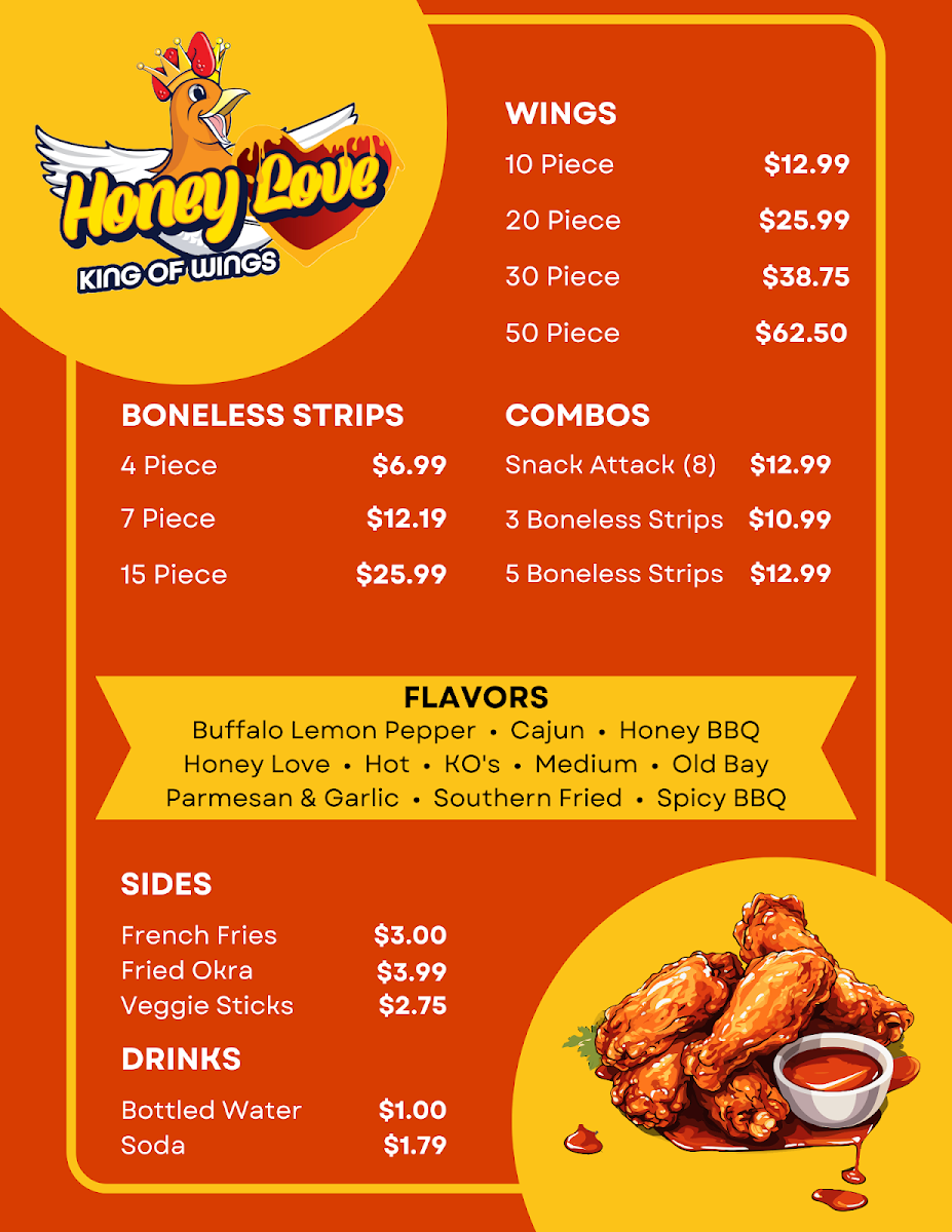 Honey Love Wings OKC Photo Menu 1
