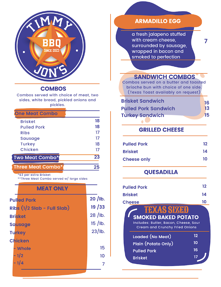 Timmy Jon's BBQ Photo Menu 4