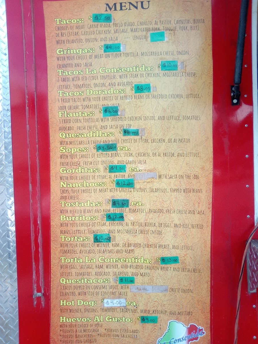 La Consentida Food Truck Photo Menu 2