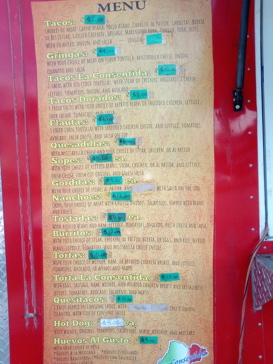 La Consentida Food Truck Photo Menu 3