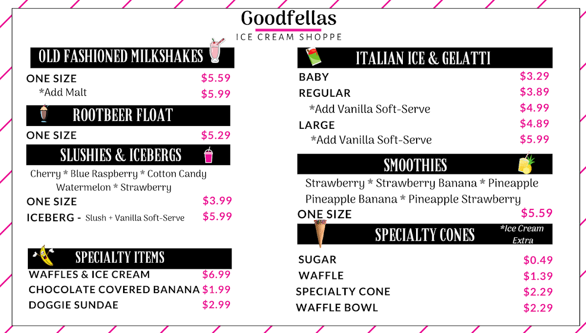 Goodfella’s Ice Cream Shoppe Photo Menu 3