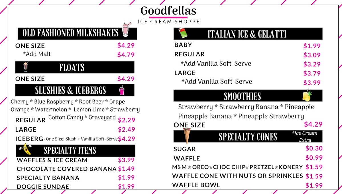 Goodfella’s Ice Cream Shoppe Photo Menu 5