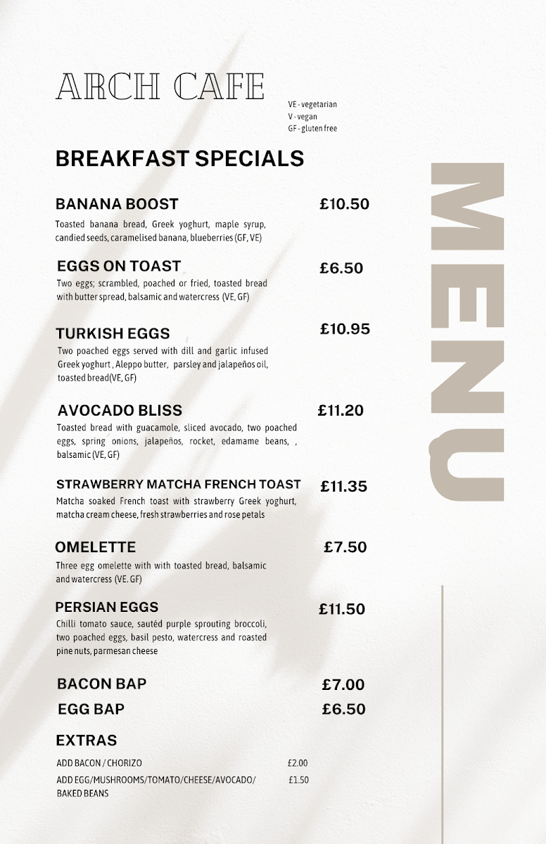 Arch Cafe at Kresen Kernow Photo Menu 1