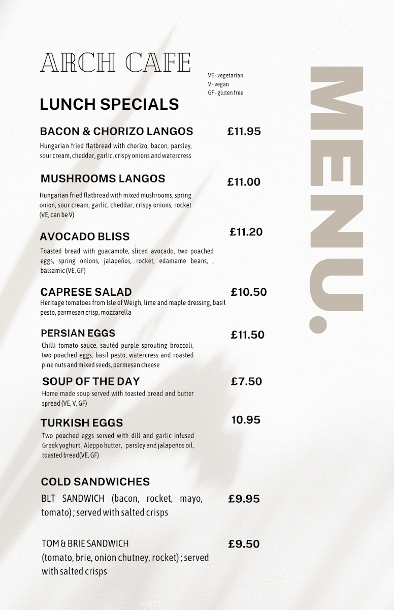 Arch Cafe at Kresen Kernow Photo Menu 2