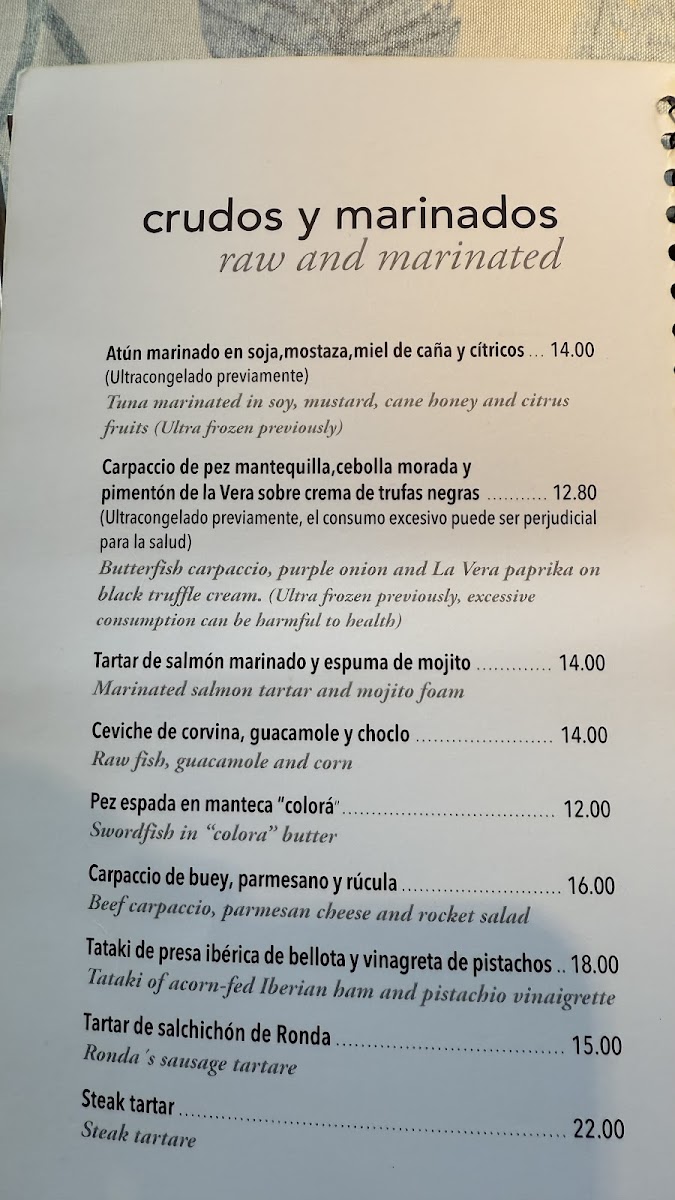 Restaurante Cienfuegos Photo Menu 2
