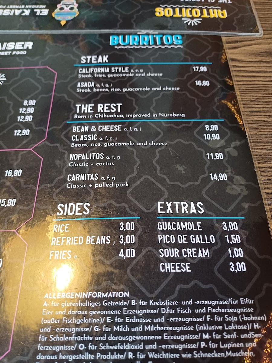 Tacos El Kaiser Photo Menu 2