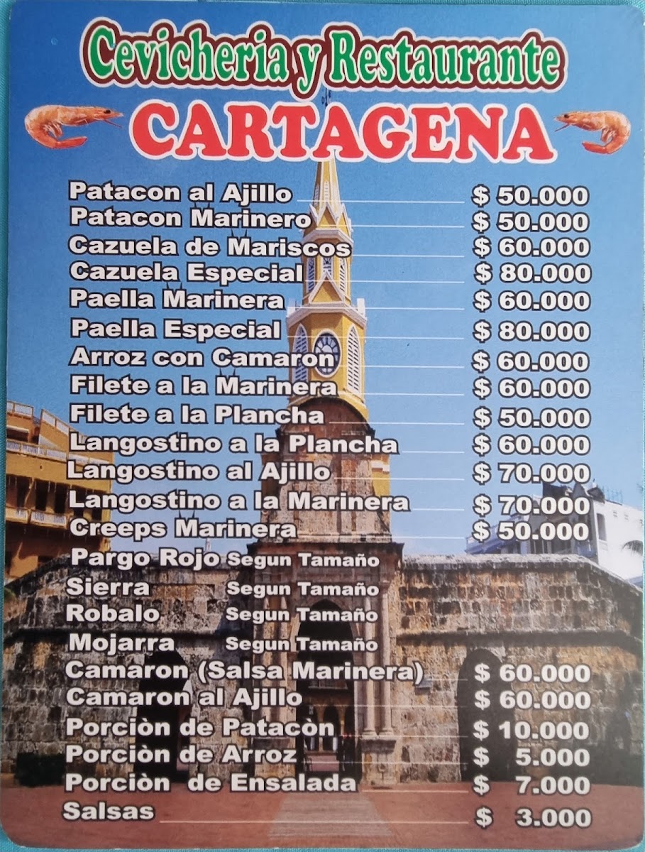 Cevicheria Y Restaurante Cartagena Photo Menu 1