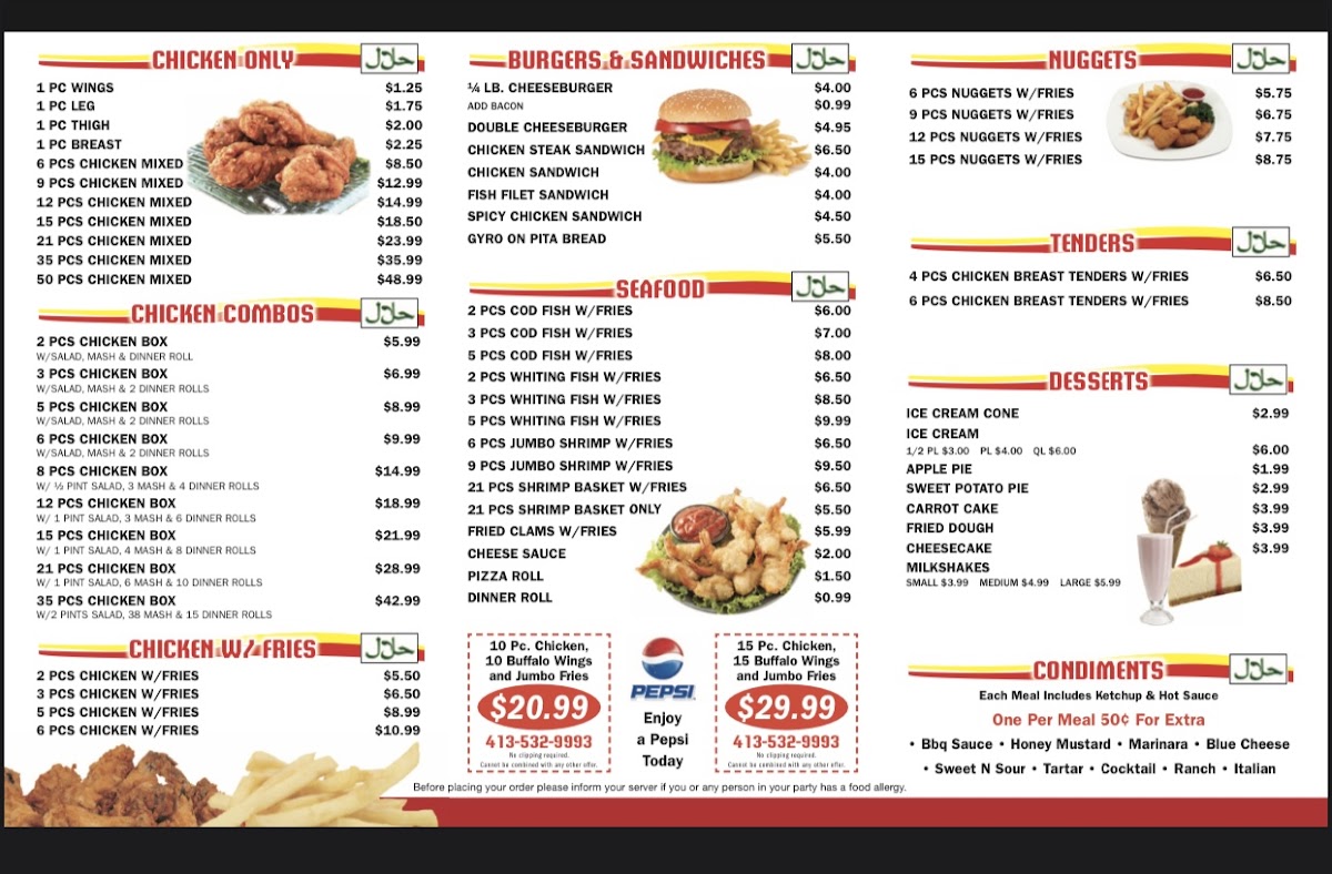 Kennedy Fried Chicken - Sunny’s Photo Menu 1