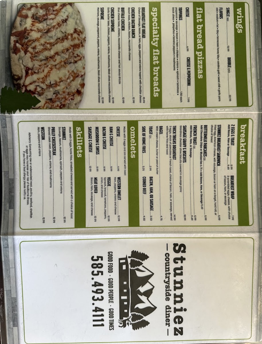 Stunniez Countryside Diner Photo Menu 4