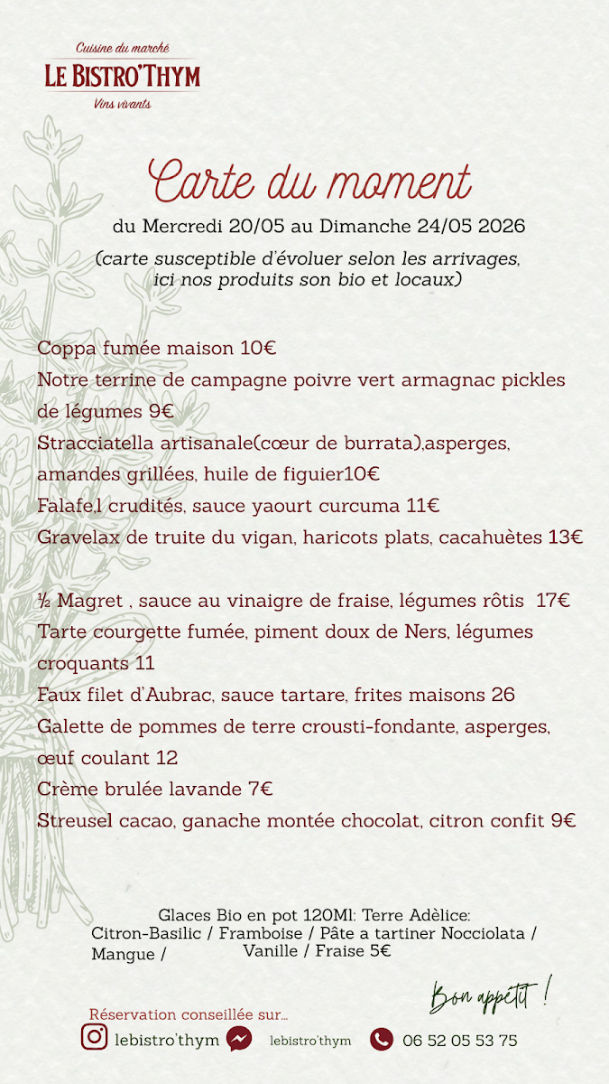 Le Bistro'Thym Photo Menu 1
