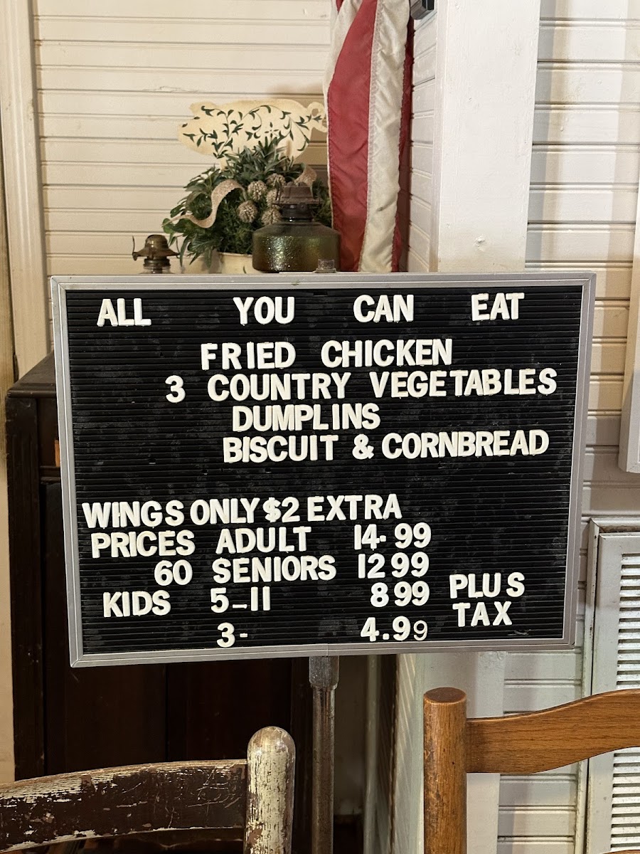 Pickett House Restaurant Photo Menu 1