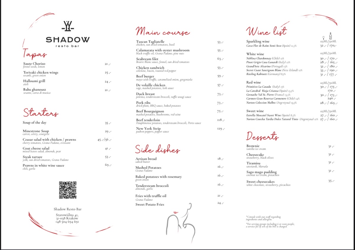 Shadow Resto & Bar | Kazimierz | Photo Menu 1