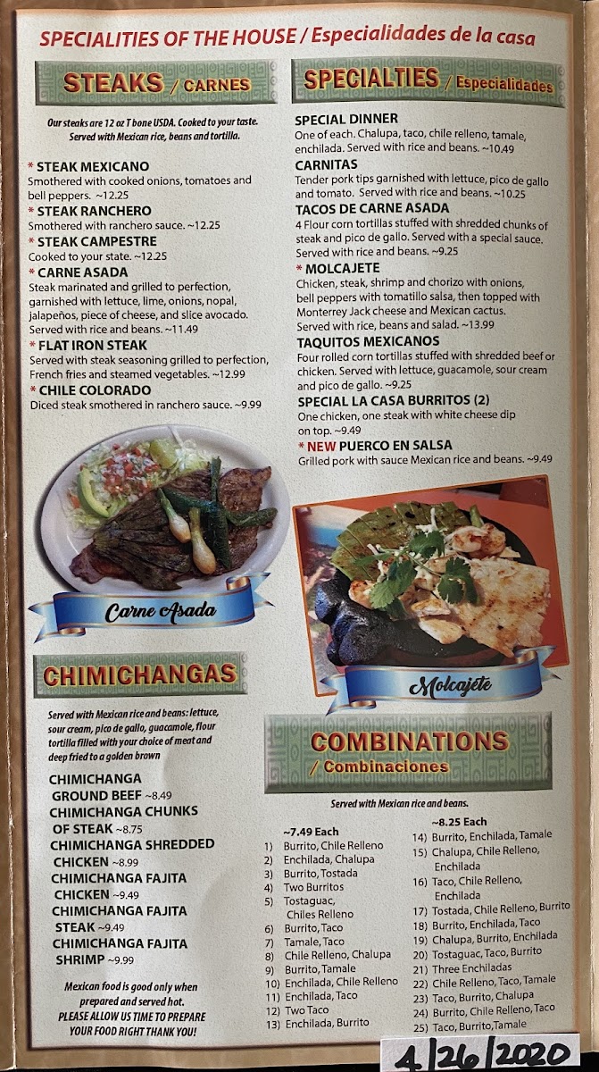 Cancun Mexican Restaurant Photo Menu 5