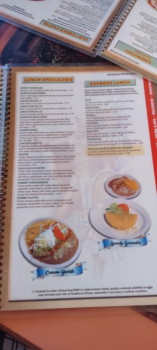 Cancun Mexican Restaurant Photo Menu 9
