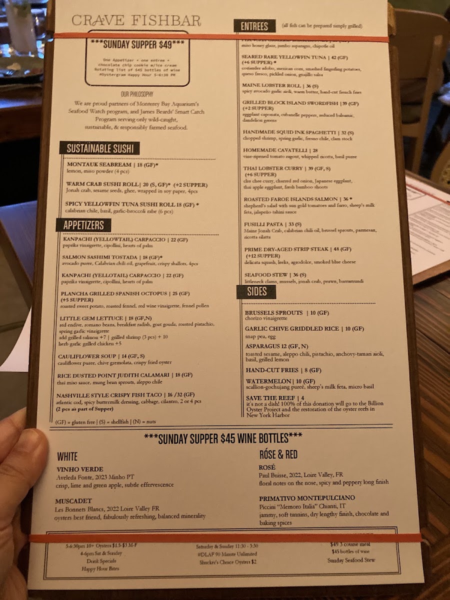Crave Fishbar Upper East Side Photo Menu 10