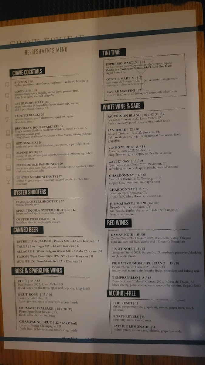 Crave Fishbar Upper East Side Photo Menu 2