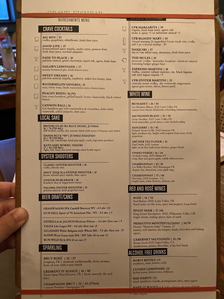 Crave Fishbar Upper East Side Photo Menu 6