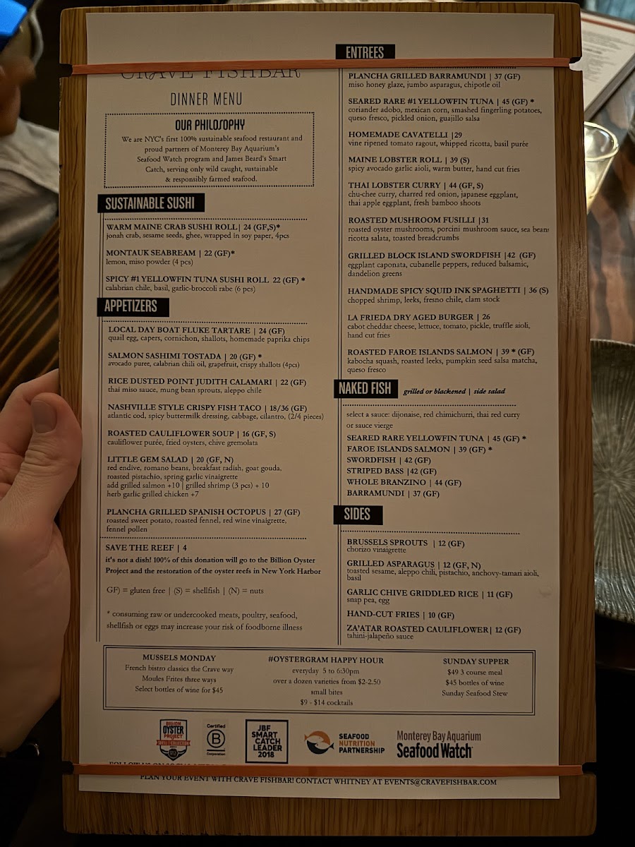 Crave Fishbar Upper East Side Photo Menu 8