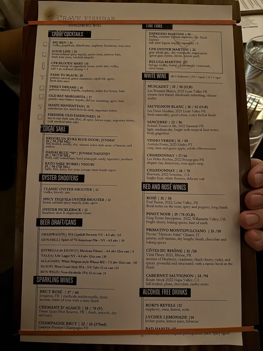 Crave Fishbar Upper East Side Photo Menu 9