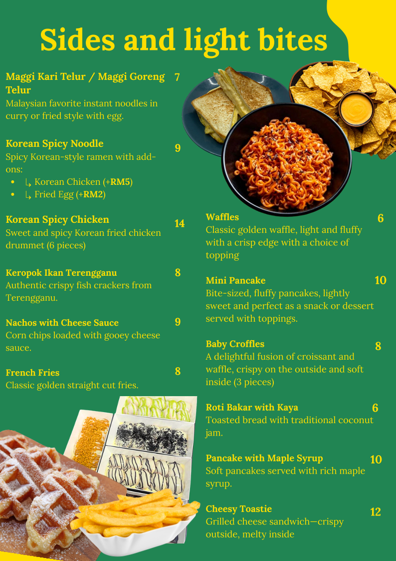 The Hillpark Cafe Photo Menu 1