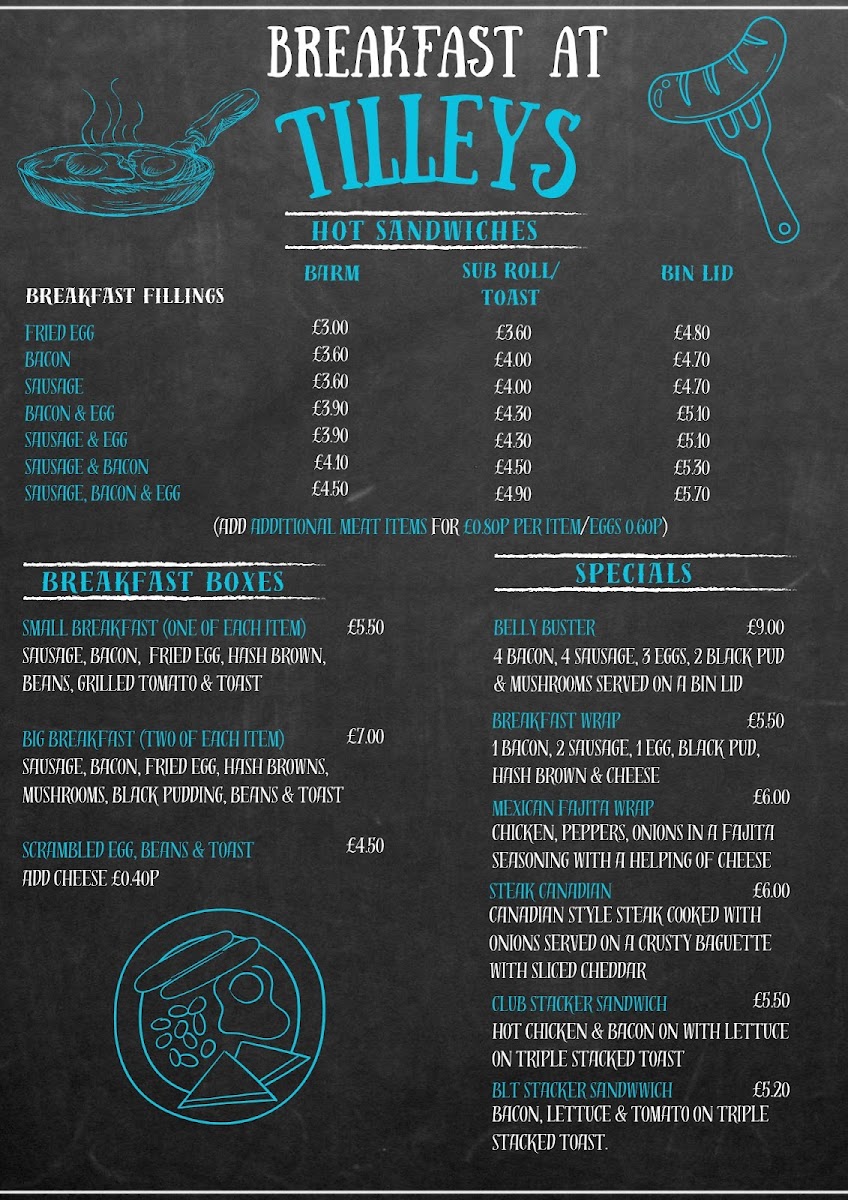 Tilley's Sandwich Shop Photo Menu 3