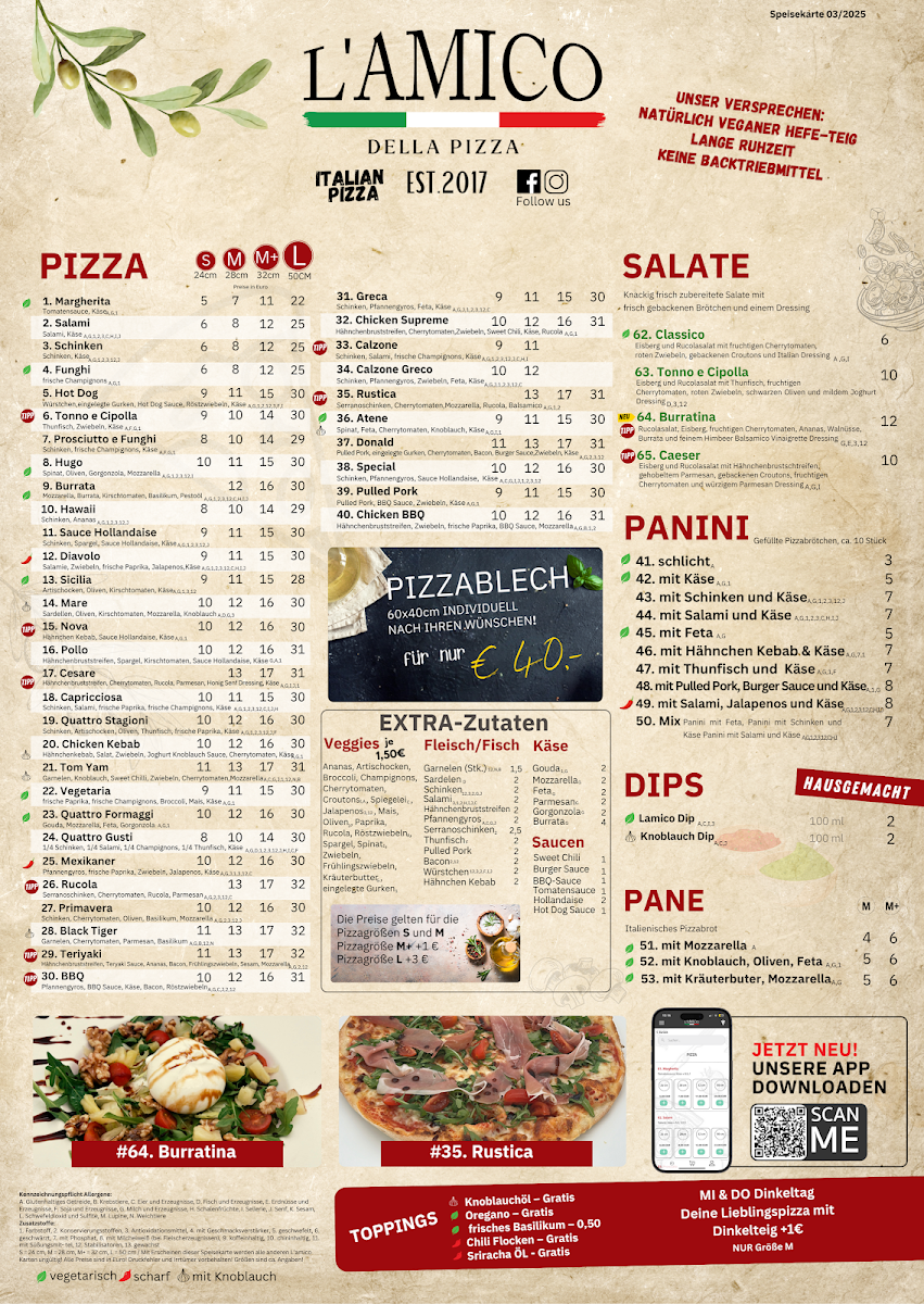 Pizzeria L´AMICO Mettingen Photo Menu 1