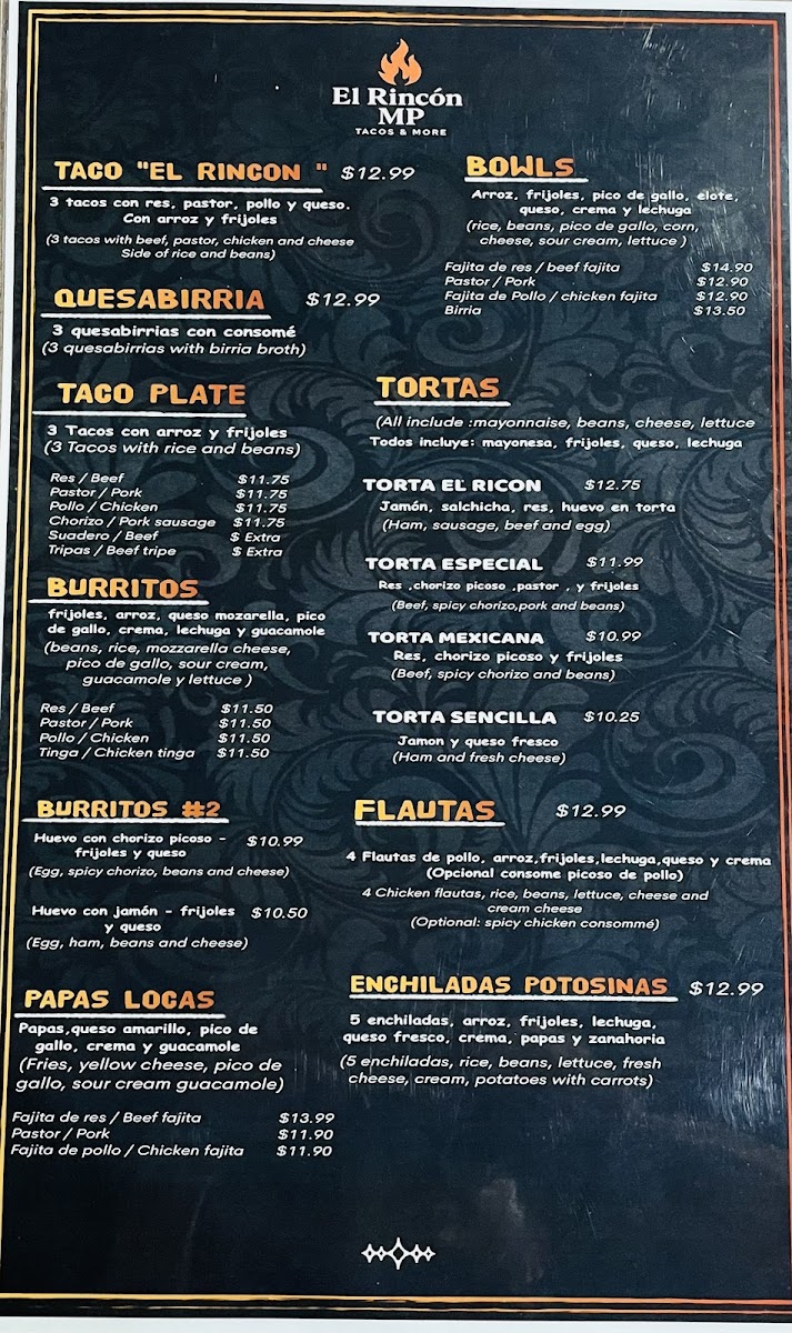 El Rincon MP tacos & more Photo Menu 1