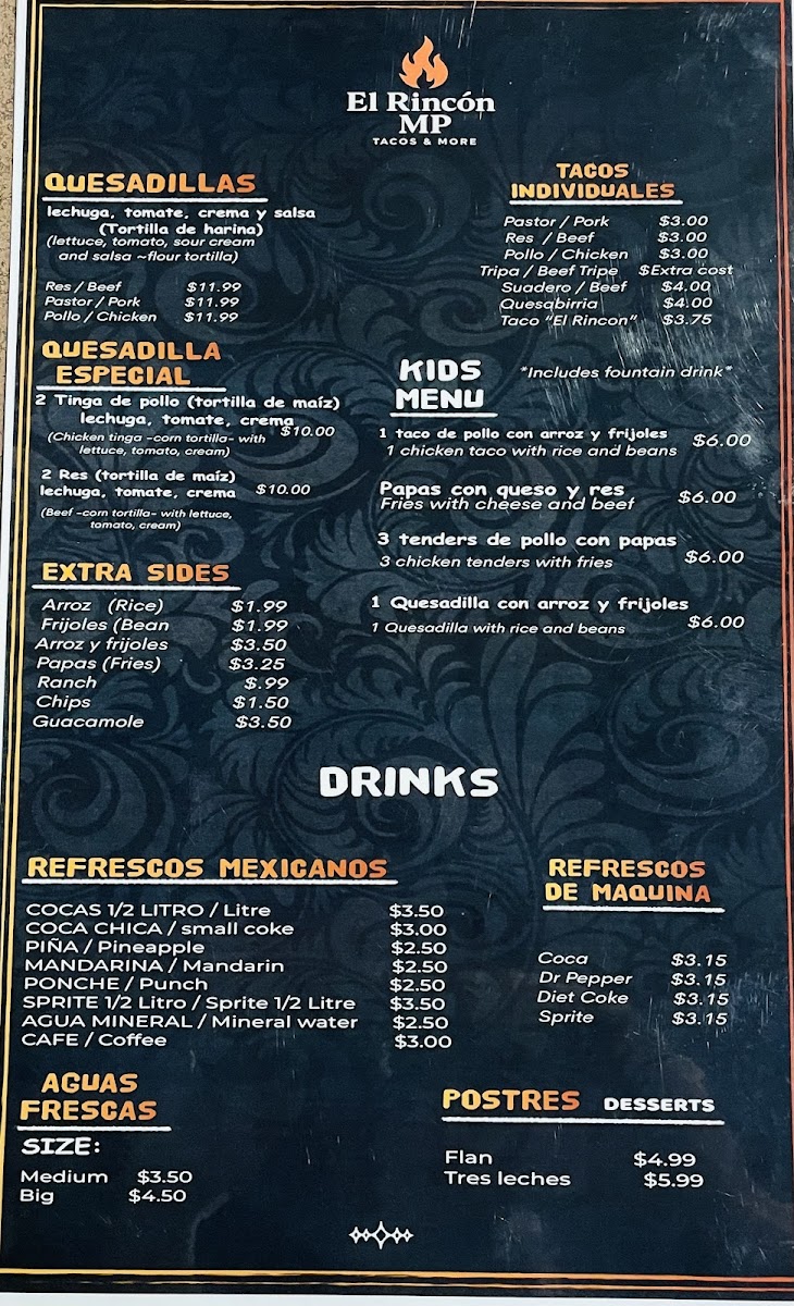 El Rincon MP tacos & more Photo Menu 2
