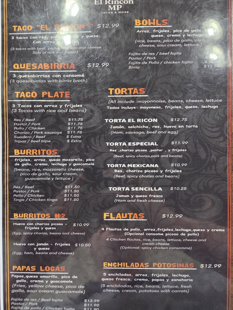 El Rincon MP tacos & more Photo Menu 3
