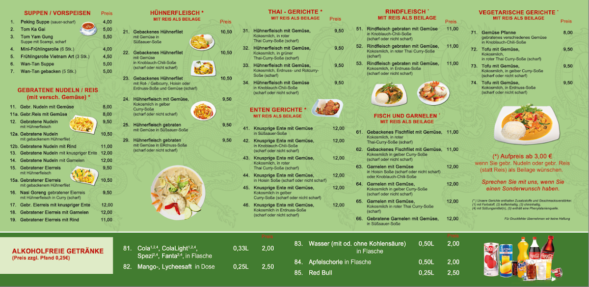 Asia Food Imbiss Photo Menu 1