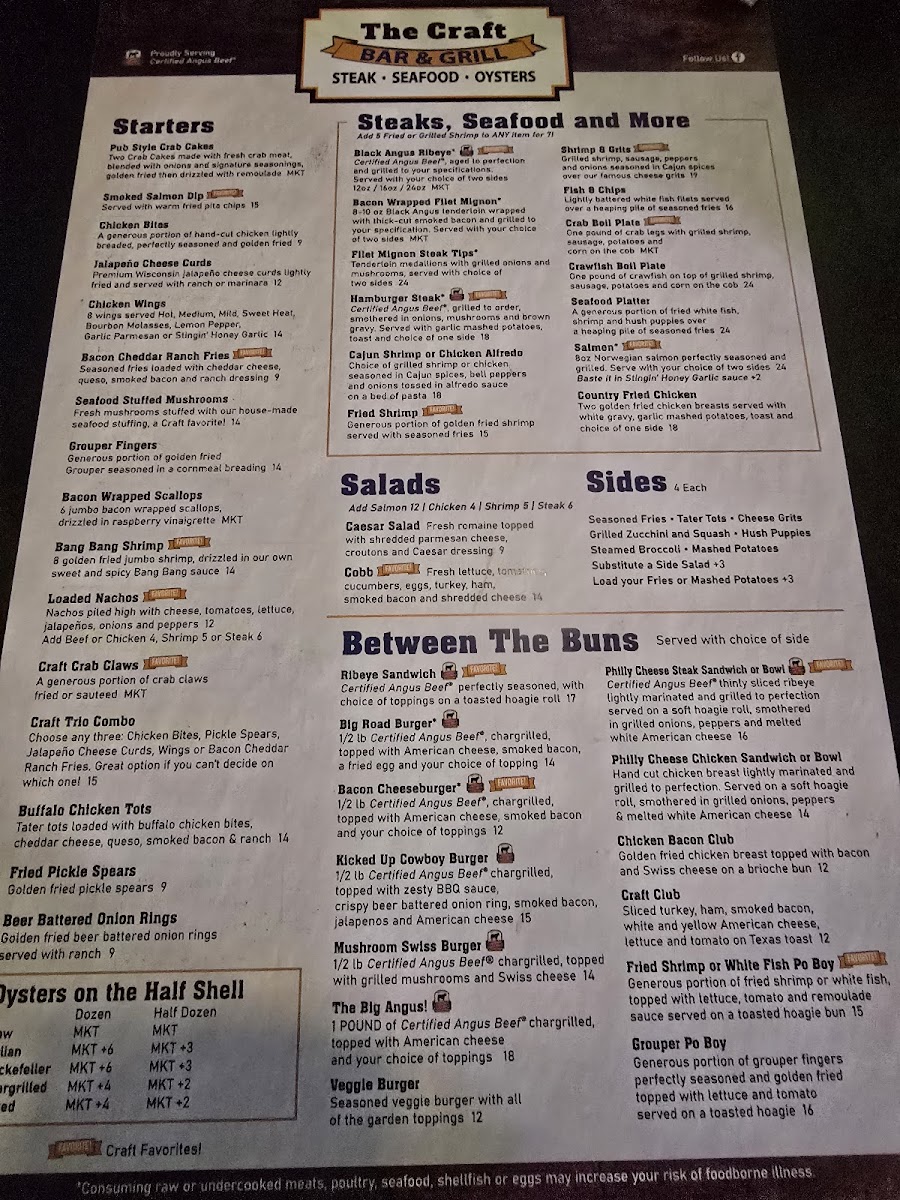 The Craft Bar and Grill Photo Menu 3